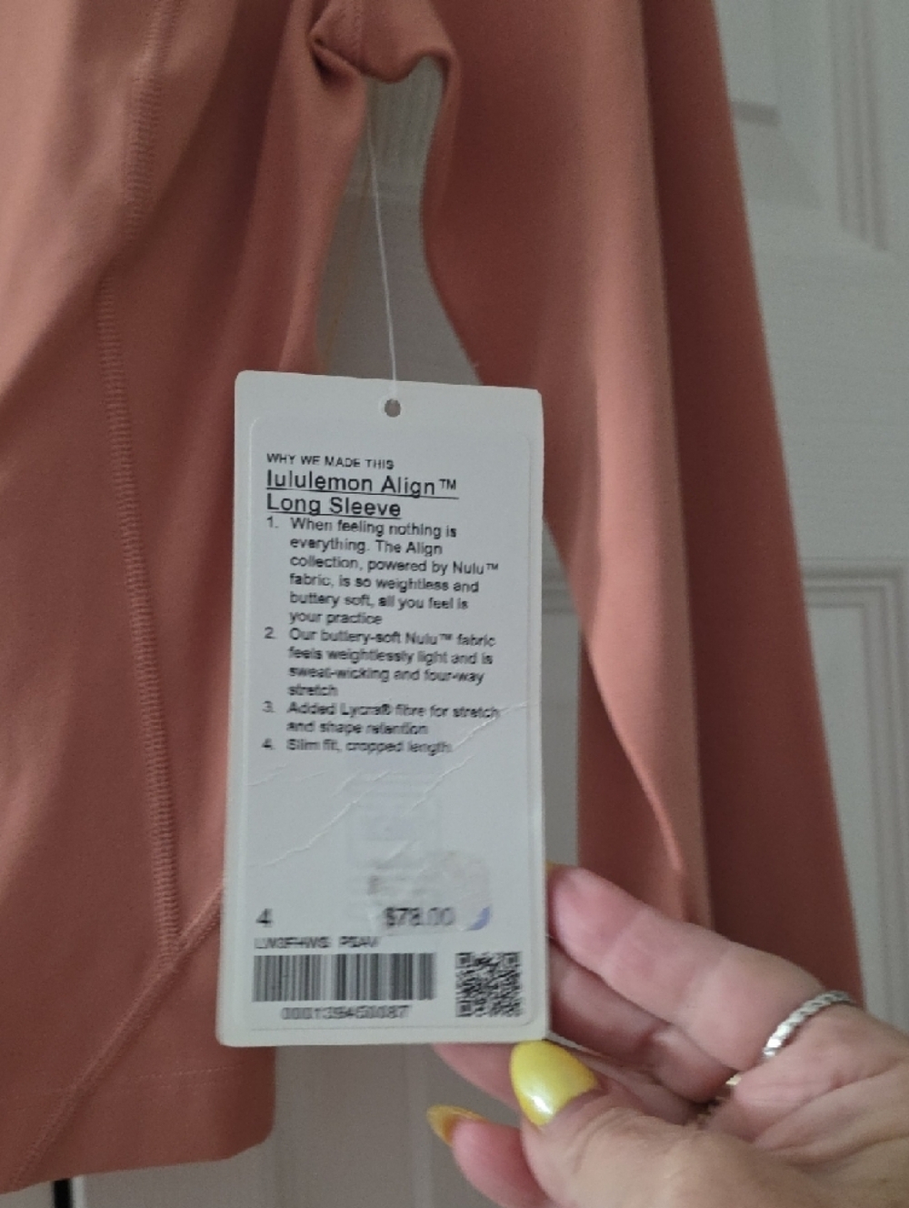 lululemon athletica V-Neck Long Sleeve Crop Top - Dusty Rose Blush - Picture 3 of 11